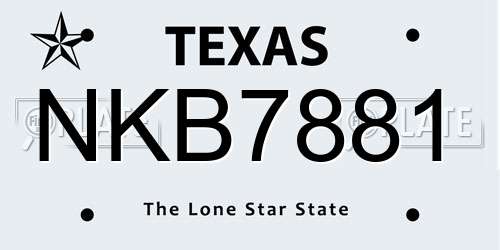 NKB7881 Texas License Plate