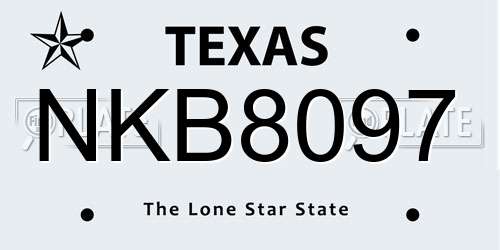 NKB8097 Texas License Plate
