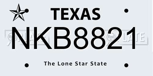 NKB8821 Texas License Plate