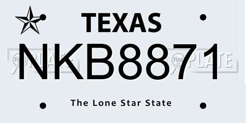 NKB8871 Texas License Plate