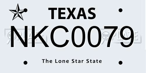 NKC0079 Texas License Plate