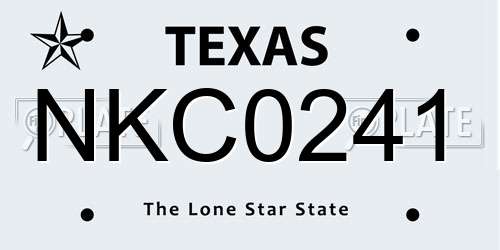 NKC0241 Texas License Plate