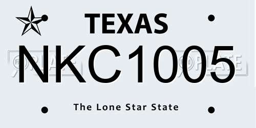NKC1005 Texas License Plate