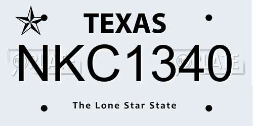 NKC1340 Texas License Plate
