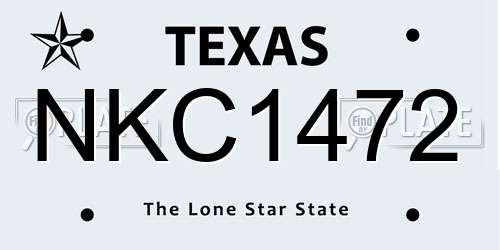 NKC1472 Texas License Plate