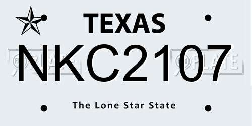 NKC2107 Texas License Plate