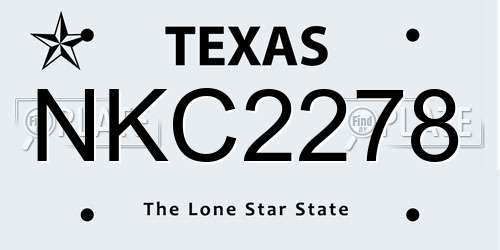 NKC2278 Texas License Plate