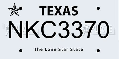 NKC3370 Texas License Plate