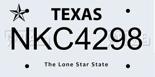 NKC4298 Texas License Plate