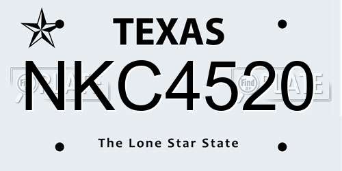 NKC4520 Texas License Plate
