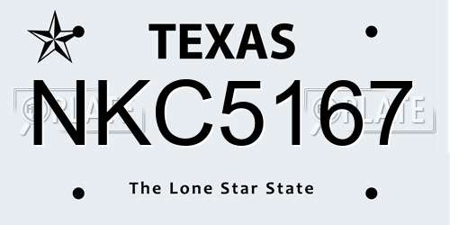 NKC5167 Texas License Plate