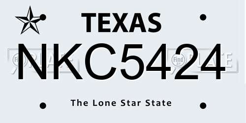 NKC5424 Texas License Plate