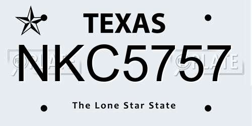 NKC5757 Texas License Plate