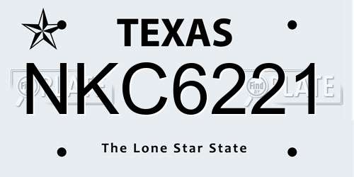 NKC6221 Texas License Plate