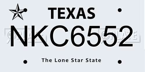 NKC6552 Texas License Plate