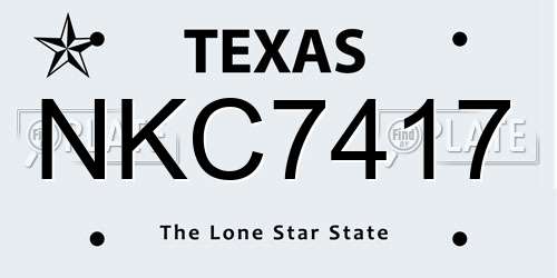 NKC7417 Texas License Plate
