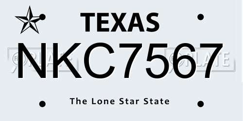 NKC7567 Texas License Plate