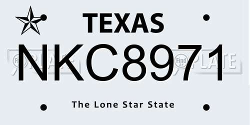 NKC8971 Texas License Plate