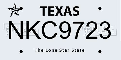NKC9723 Texas License Plate