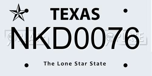NKD0076 Texas License Plate