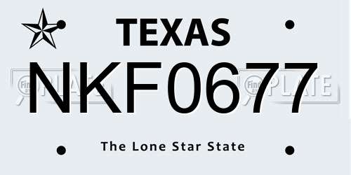 NKF0677 Texas License Plate