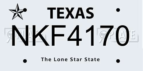 NKF4170 Texas License Plate