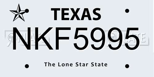 NKF5995 Texas License Plate