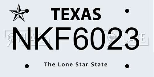 NKF6023 Texas License Plate