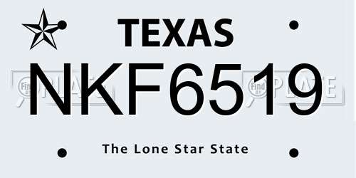 NKF6519 Texas License Plate