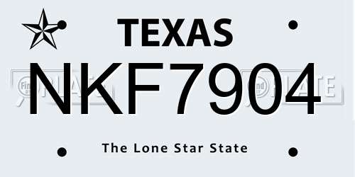 NKF7904 Texas License Plate