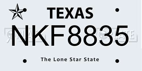NKF8835 Texas License Plate