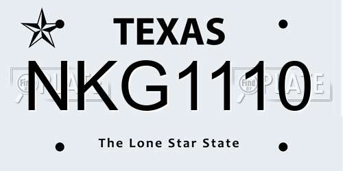 NKG1110 Texas License Plate
