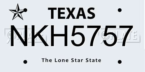 NKH5757 Texas License Plate