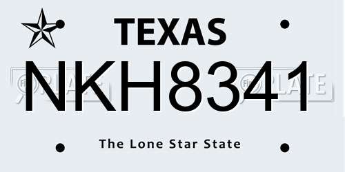 NKH8341 Texas License Plate
