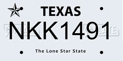 NKK1491 Texas License Plate
