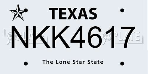 NKK4617 Texas License Plate