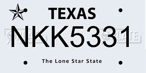 NKK5331 Texas License Plate