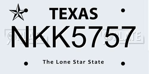 NKK5757 Texas License Plate