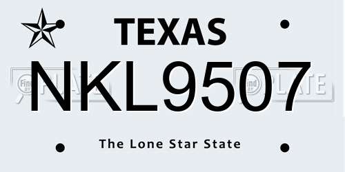 NKL9507 Texas License Plate