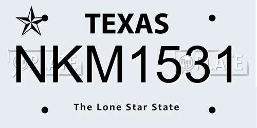 NKM1531 Texas License Plate