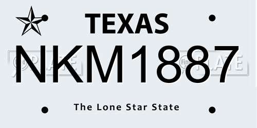 NKM1887 Texas License Plate