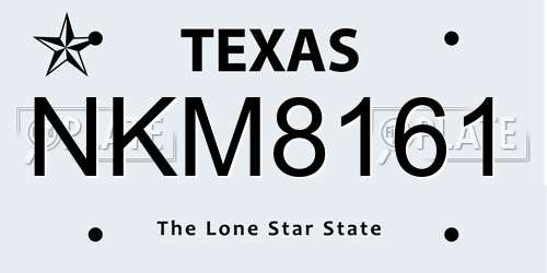 NKM8161 Texas License Plate