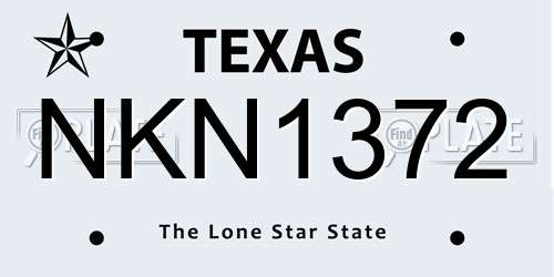 NKN1372 Texas License Plate