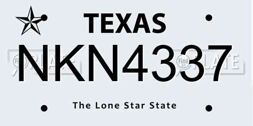 NKN4337 Texas License Plate
