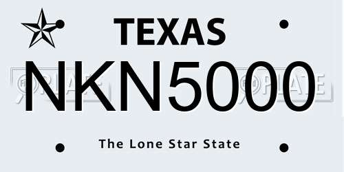 NKN5000 Texas License Plate