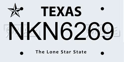 NKN6269 Texas License Plate
