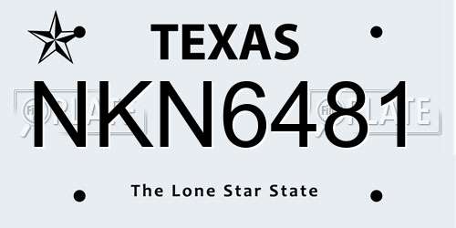 NKN6481 Texas License Plate
