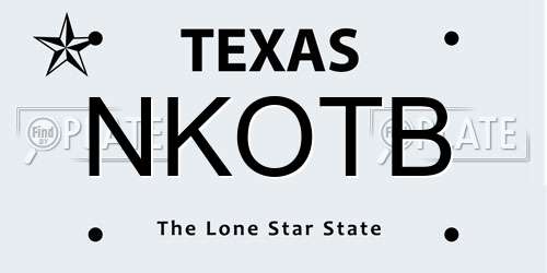 NKOTB Texas License Plate
