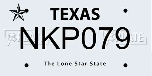 NKP079 Texas License Plate