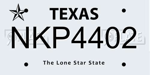 NKP4402 Texas License Plate